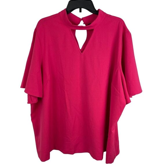 Lane‎ Bryant Women Cut Out Neck Short Sleeve Top Size 26 - Picture 1 of 11